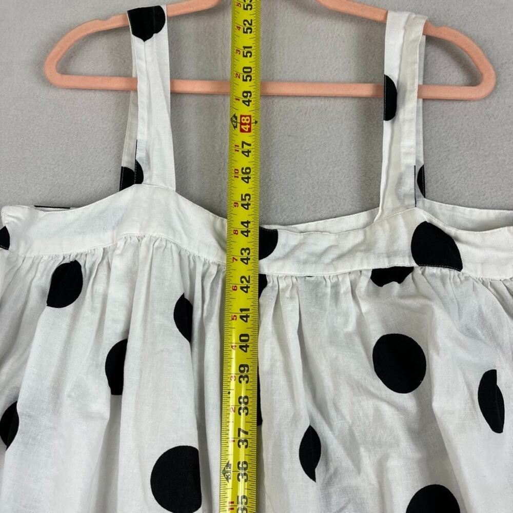 Asos Design Curve Maxi Dress US 14 Black & White Polka Dot Strappy Sleeve - Picture 10 of 12